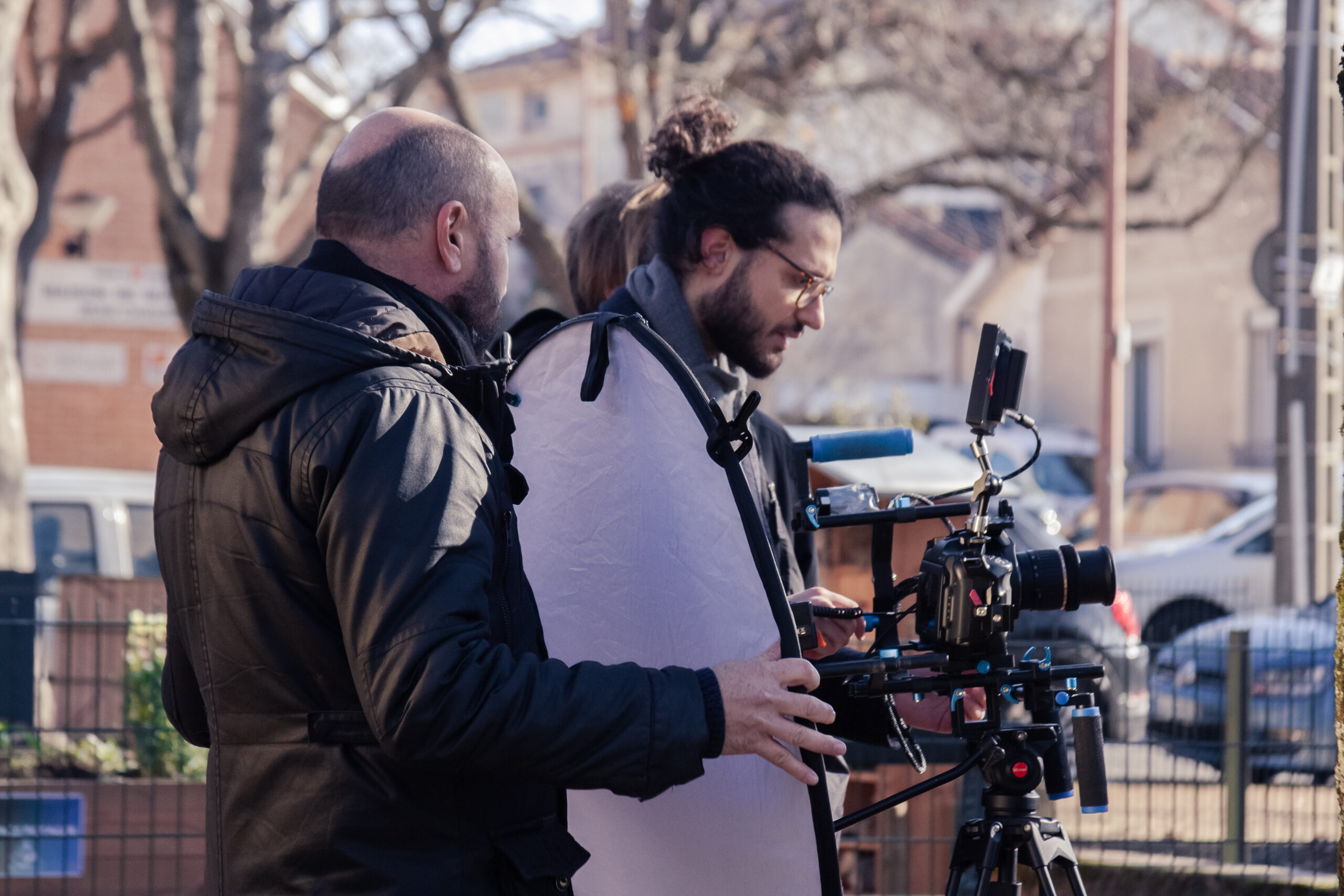 Photographie de plateau sur le tournage du court-métrage "Ce qui est arrivé ce jour-là" par Cam&Néon Studio.