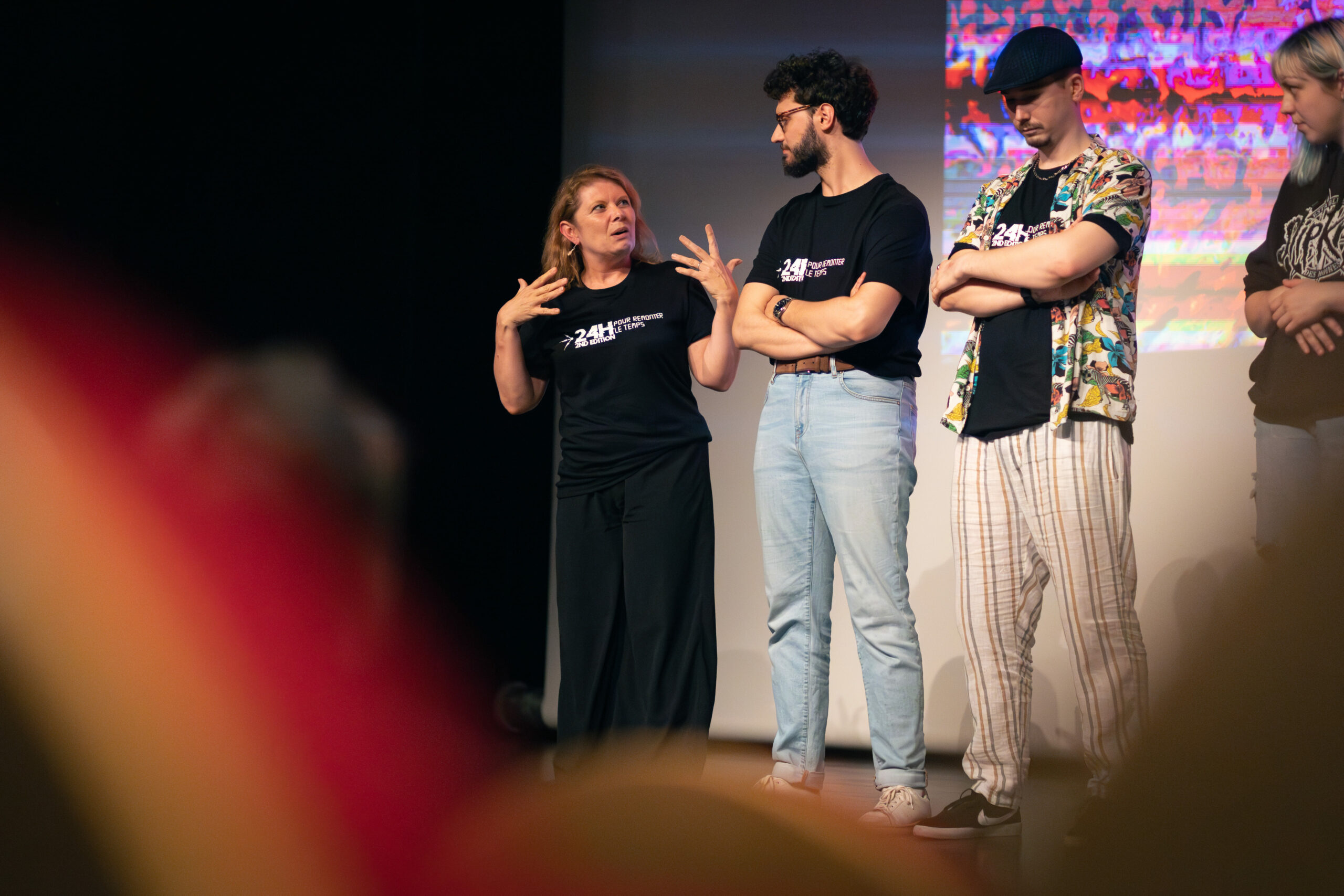 Photographie de la cérémonie de clôture du festival de court-métrage "24h pour remonter le temps" 2023 au cinéma de Labruguière (81)