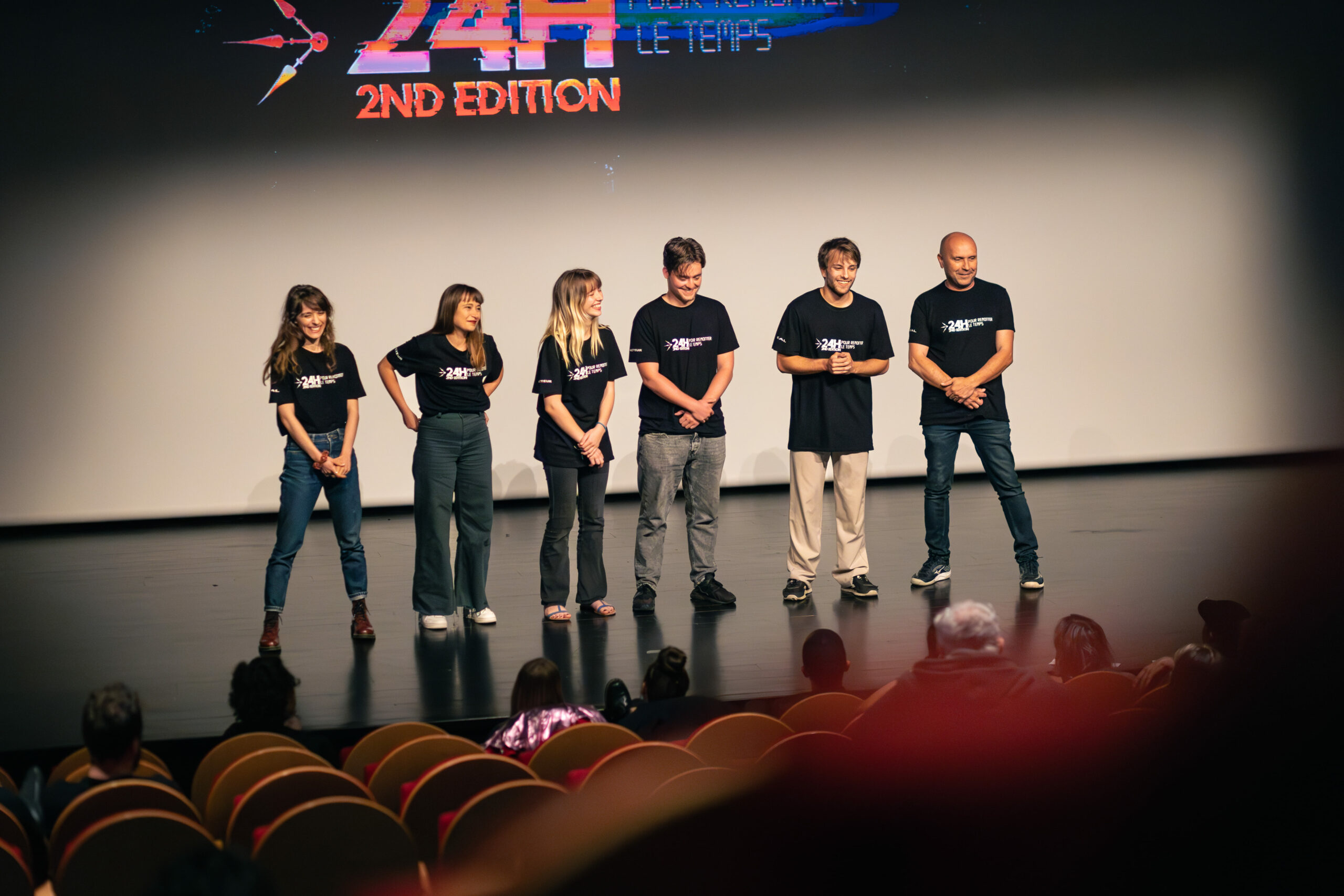 Photographie de la cérémonie de clôture du festival de court-métrage "24h pour remonter le temps" 2023 au cinéma de Labruguière (81)