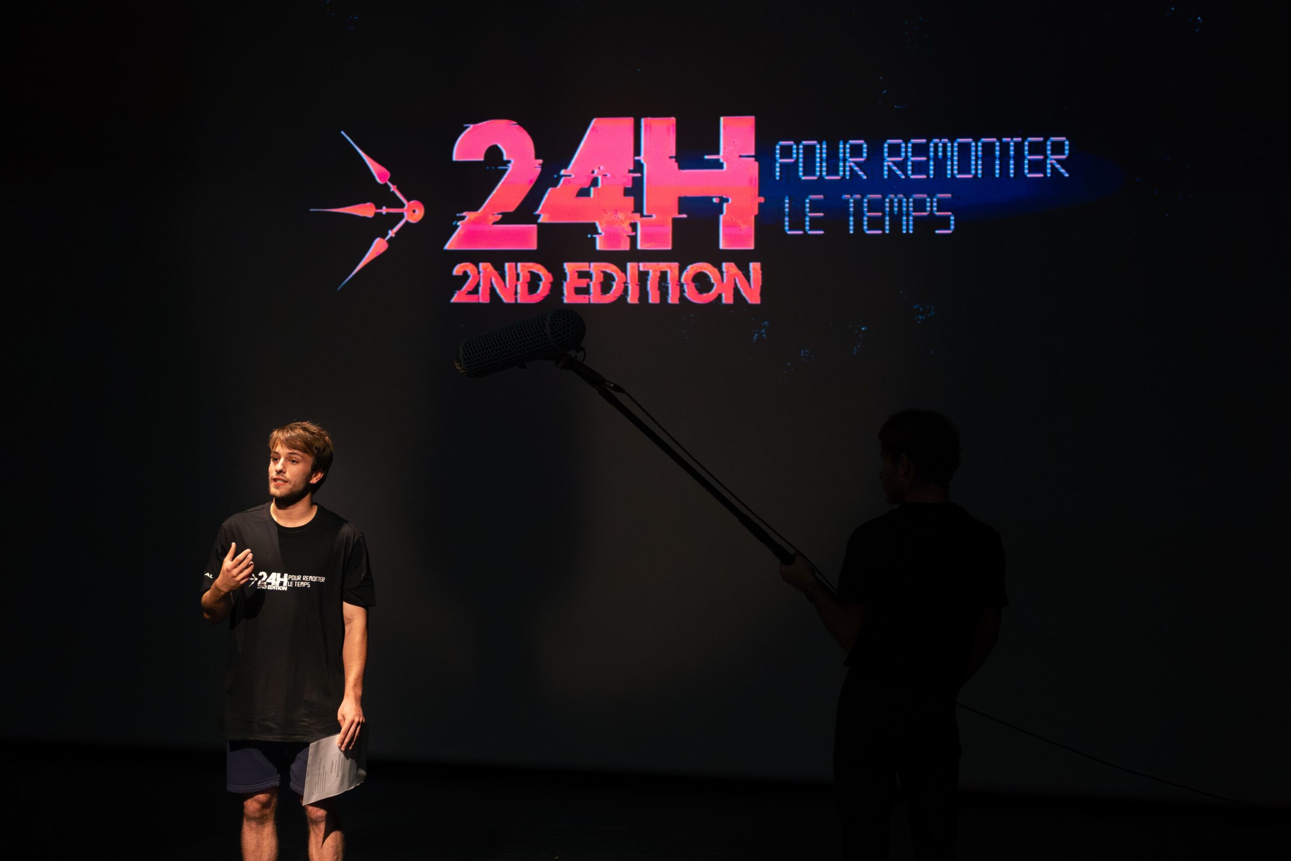 Photographie de la cérémonie de lancement du festival de court-métrage "24h pour remonter le temps" 2023 au cinéma de Labruguière (81)